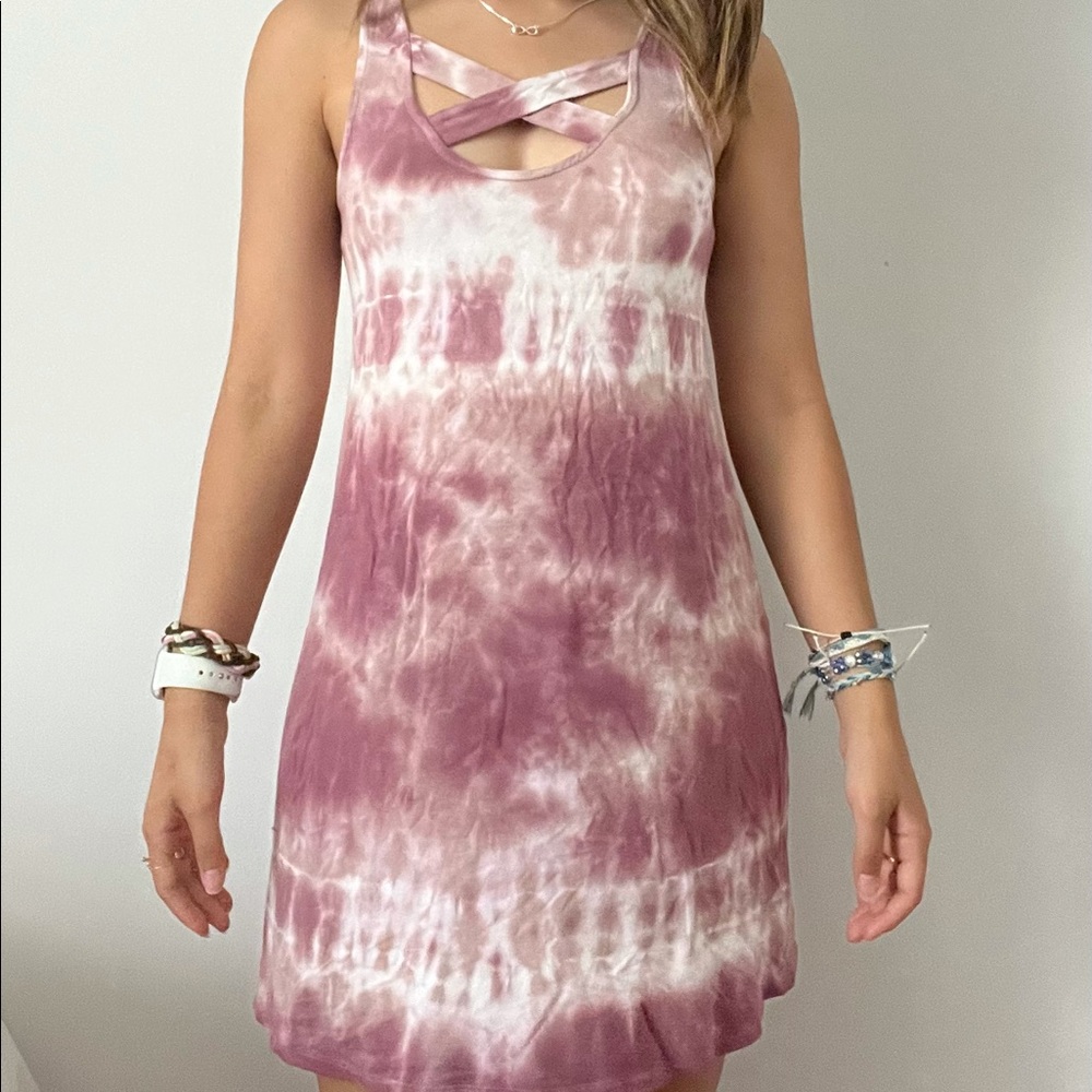 American Eagle Pink Tie Dye Dress